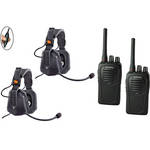 Eartec 2-User SC-1000 Two-Way Radio with Ultra Double Inline PTT Headsets