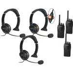 Eartec 3-User SC-1000 Two-Way Radio System with Lazer Inline PTT Headsets