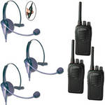 Eartec 3-User SC-1000 Two-Way Radio System with Eclipse Inline PTT Headsets