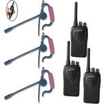Eartec 3-User SC-1000 Two-Way Radio System with Edge Inline PTT Headsets