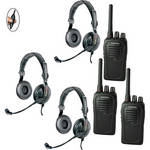 Eartec SDSC3000IL Complete 3-Person Push-to-Talk System with Slimline Double Headsets