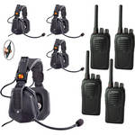 Eartec 4-User SC-1000 Two-Way Radio with Ultra Double Inline PTT Headsets
