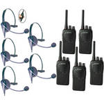 Eartec 5-User SC-1000 Two-Way Radio System with Eclipse Inline PTT Headsets