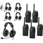 Eartec 5-User SC-1000 Two-Way Radio with Proline Double Inline PTT Headsets