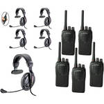Eartec 5-User SC-1000 Two-Way Radio with Proline Single Inline PTT Headsets