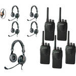 Eartec 5-User SC-1000 Two-Way Radio with Slimline Double Inline PTT Headsets