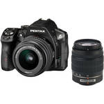 Pentax K-30 16.3MP Digital SLR Camera with 18-55mm AL and 50-200mm AL Lens - Black