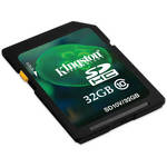 Kingston 32GB SDHC Memory Card Class 10