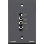 Kramer WAV-2 Passive Wall Plate 3 RCA & 3.5mm Stereo Audio