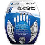 Swann 3-in-1 Multi-Purpose 50' BNC Cable