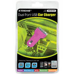 Xtreme Cables Dual Port USB Car Charger (Pink)
