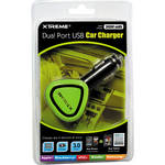 Xtreme Cables Dual Port USB Car Charger (Green)