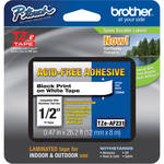 Brother TZEAF231 1/2" Black Print On White Laminated Tape With Acid-Free Adhesive (26.2'/8 m)