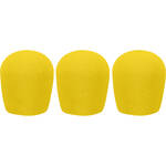 WindTech 900 Series Windscreens for 1-5/8" Diameter Microphones (3 Pack, Yellow)