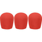 WindTech 900 Series Windscreens for 1-5/8" Diameter Microphones (3 Pack, Red)