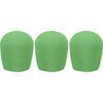 WindTech 900 Series Windscreens for 1-5/8" Diameter Microphones (3 Pack, Green)