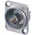 Neutrik Grounded BNC Chassis Connector in D-Shape Housing (Nickel)