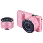 Samsung NX1000 Mirrorless Wi-Fi Digital Camera with 20-50mm and 16mm Lenses (Pink)