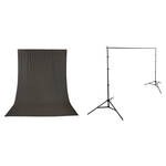 Impact Background Kit with 10 x 12' Solid Dark Gray Muslin Backdrop