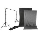 Impact Background Kit with 10 x 12' Dark Gray/Light Gray Reversible Muslin Backdrop