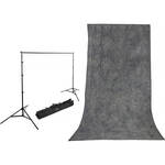 Impact Background Kit with 10 x 24' with Gray Mist Crushed Muslin Backdrop