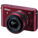 Nikon 1 J2 Mirrorless Digital Camera with 10-30mm VR Zoom Lens (Red)