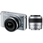 Nikon 1 J2 Mirrorless Digital Camera with 10-30mm & 30-110mm Lens (Silver)