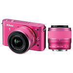 Nikon 1 J2 Mirrorless Digital Camera with 10-30mm & 30-110mm Lens (Pink)