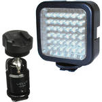 Bescor LED-40 On-Camera Light with Vello Multi-Function Ball Head Kit