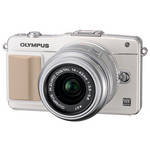 Olympus E-PM2 Mirrorless Micro Four Thirds Digital Camera with 14-42mm f/3.5 - 5.6 II Lens (White Camera, Silver Lens)
