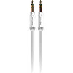 Xtreme Cables Mini 3.5mm Metallic Audio Transfer Auxiliary Cable - 6' (White)