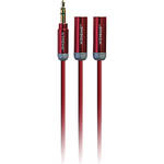 Xtreme Cables Mini 3.5mm Metallic Audio Splitter Cable (Red, 36")