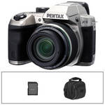 Pentax X-5 Digital Camera with Basic Accessory Kit (Silver)