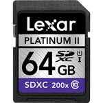 Lexar 64GB SDXC Memory Card Platinum II Class 10 UHS-I