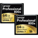 Lexar 64GB CompactFlash Memory Card Professional 800x - 2-Pack
