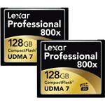 Lexar 128GB CompactFlash Memory Card Professional 800x - 2-Pack