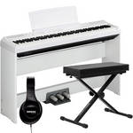 Yamaha P-105 88-Key Piano Home Studio Bundle (White)