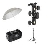 Impact 7' Parabolic Umbrella (White Diffusion) With Light Stand Kit