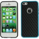 Xuma Patterned Flex Case for iPhone 5 (Blue Edges / Black Rear)