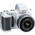 Nikon 1 V2 14.2MP Mirrorless Digital Camera with 10-30mm VR Lens (White) + Camera Case