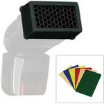 Harbor Digital Design QSLG-A19 Quick Spot Honeycomb Diffuser with 6 Colored Gels (Large, 1/4" Grid) for the Canon 600EX RT