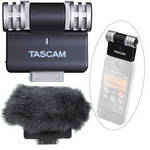 Tascam iM2 Stereo Microphone for Apple iOS Products & Topper (Black)