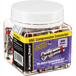 Platinum Tools SealSmart Coax Compression BNC Connector for RG-59 Cable (Jar of 40)