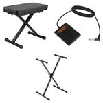 B&H Photo X-Stand with X-Bench and Sustain Pedal - Keyboard Essentials Kit