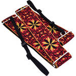 Souldier Dresden Star 2" Camera Strap (12 Point Flower, Filigree in Mustard and Black on Red Background)