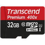 Transcend 32GB microSDHC Memory Card Premium Class 10 UHS-I with microSD Adapter