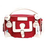 Cheeky Lime Classic Shoulder Bag (Red, Cream Trim)