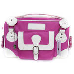 Cheeky Lime Classic Shoulder Bag (Pink, Cream Trim)