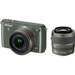 Nikon 1 S1 Mirrorless Digital Camera with 11-27.5mm and 30-110mm Lenses (Khaki)