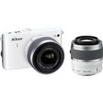 Nikon 1 J3 Mirrorless Digital Camera with 10-30mm and 30-110mm Lenses (White)